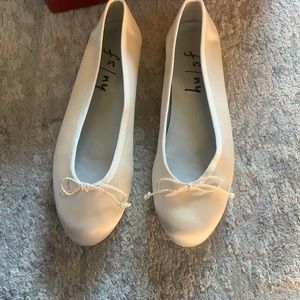 French sole New York satin ballet flats